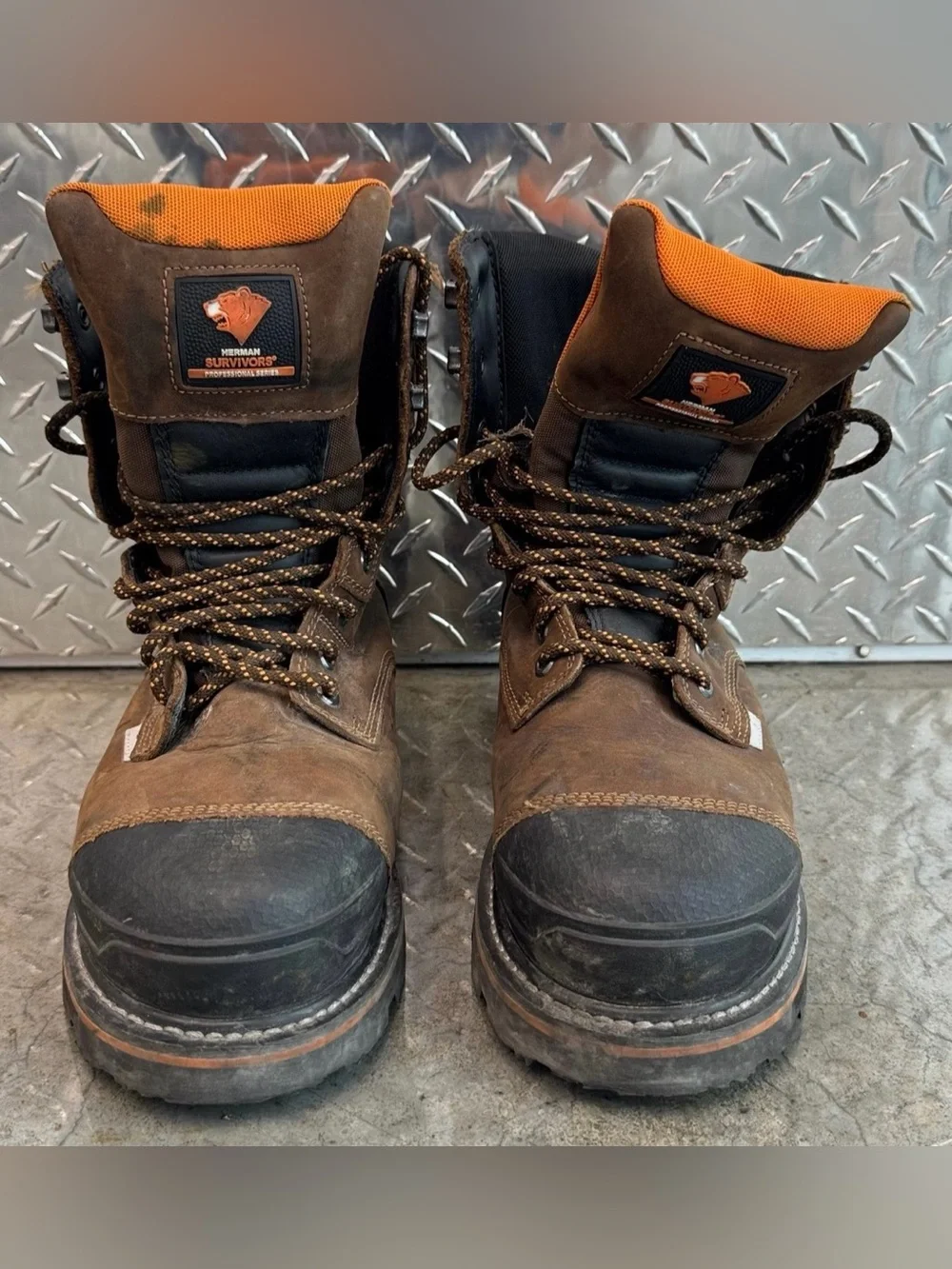 Men’s Herman Survivors Professional Series Steel Toe Work Boots Size 9.5 Brown